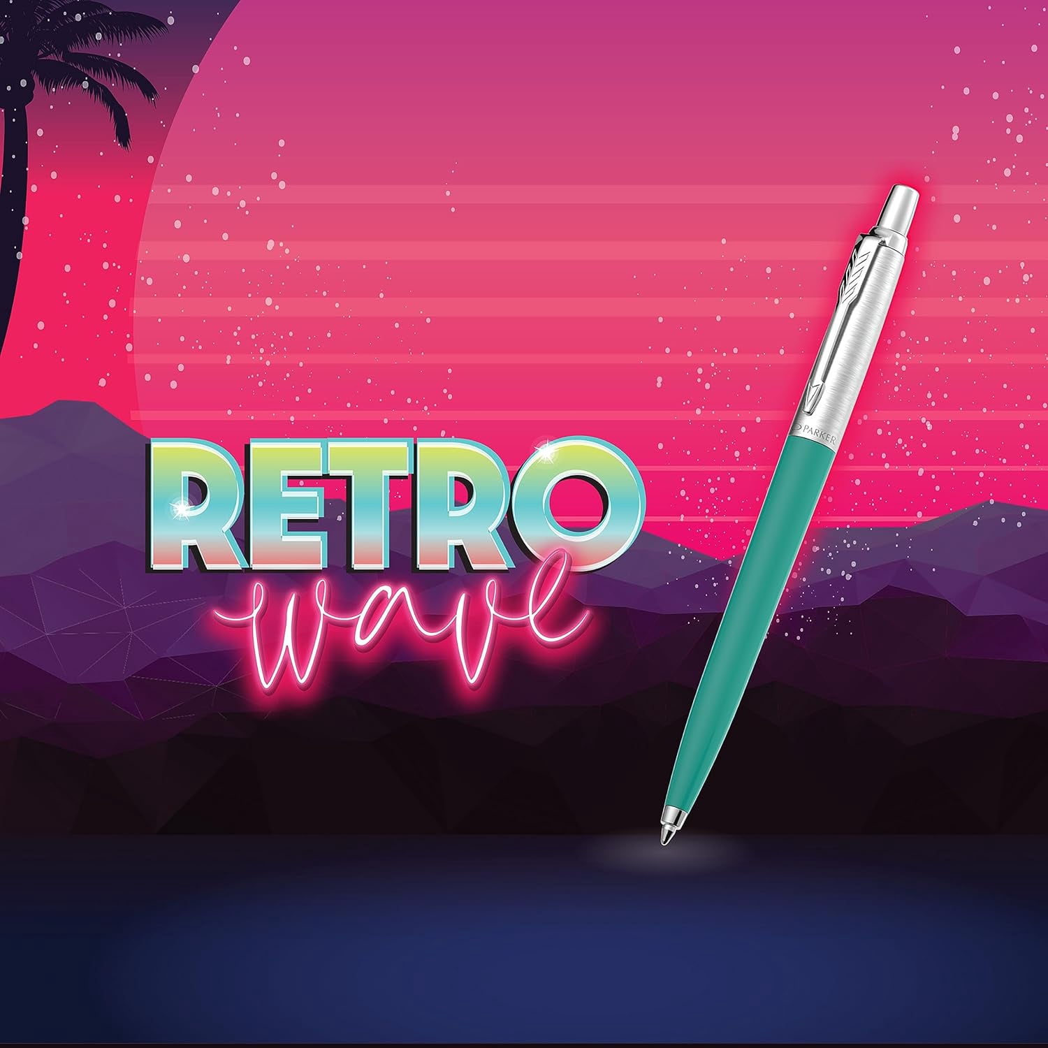 PARKER Jotter Originals Ballpoint Pens | Retrowave Collection | Caribbean Blue & Apple Green | Blue Ink | Medium Point | 2 Count