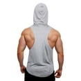 thumbnail image 5 of NOLDARES Men's Sleeveless Tank Top with Hood Lightweight Quick Dry Workout Gym Athletic Muscle Shirts(Grey,XL), 5 of 8