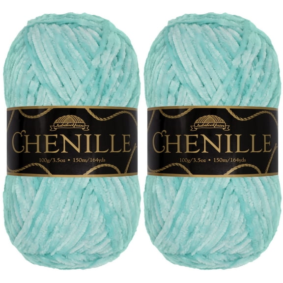JubileeYarn Chenille Yarn - Worsted Weight - 100g/Skein - Mochi - 2 Skeins