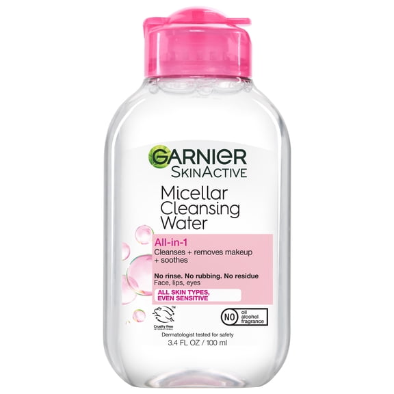 Garnier SkinActive Micellar Cleansing Water All in 1 Makeup Remover, Face Cleanser, 3.4 fl oz