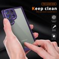 thumbnail image 5 of ELEHOLD for Samsung Galaxy S24 Ultra Hybrid Clear Case,Transparent Clear Metal Lens Frame All-inclusive Lens Protection Metal Button Slim Shockproof Case for Galaxy S24 Ultra,Deeppurple, 5 of 7