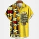 thumbnail image 4 of Camisas hawaianas de manga corta con estampado 3D de cerveza y vino para hombre, camisetas playeras informales de verano de manga corta con botones, 4 of 5