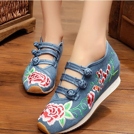 Women Embroidered Retro Shoes Casual Sneakers