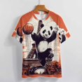 thumbnail image 3 of Funny Cute Panda Women's Short Sleeve T-Shirt Crew Neck Casual Summer Trendy Loose Fit Tops, 3 of 6