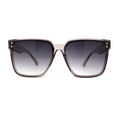 thumbnail image 2 of Womens Squared Horn Rim Inset Lens Oversized Rectangle Sunglasses Slate Smoke, 2 of 4