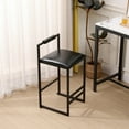 thumbnail image 7 of Bar Stools Set of 2,Counter Height Bar Stools with Back and Footrest,PU Upholstered,Rustic Black, 7 of 7