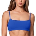 thumbnail image 1 of Top deportivo INGIA con escote cuadrado, con relleno y sin varillas, color royal, talla S, 1 of 5