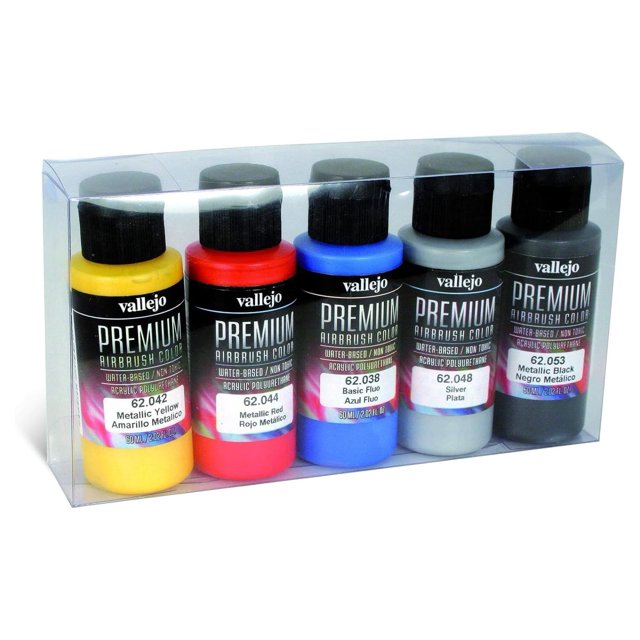 Set de Pinturas Vallejo Premium Color Metálicas 5x60mL