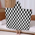 thumbnail image 5 of Black and White Checkered Pattern Hooded Bath Towel，60"x35" for Ages 3 To 12 Kids, Quick Dry Lightweight Soft Microfiber Hood Beach Towel Cover Up for Kids, 5 of 7