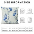 thumbnail image 5 of Fenyluxe Blue Flower White Background Fine Foliage Pillow Cases with Zipper Closure 1PC - Home Decor for Living Room Bedroom Bed Cushion Outdoor 22x22in, 5 of 5