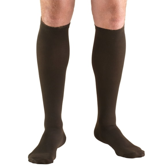 (X-Large, Brown) - Truform 1943, Men's Dress Style Compression Socks, 15-20 mmHg, Knee High, Brown, X-Large