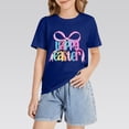 thumbnail image 6 of Coerni Kids Easter Shirt Girls Happy Easter Shirts Rabbit Graphic Crew Neck Short Sleeve Tee Tops with Bow Bunny Baby Cute T-shirt, 6 of 8