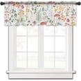 thumbnail image 2 of Kitchen Valances for Windows, Green Leaves Plants Mushrooms Butterfly Texture Light Filtering Voile Valance Curtains for Living Room Bedroom Decor, Chiffon Window Curtain Valances 54"x18", 2 of 6