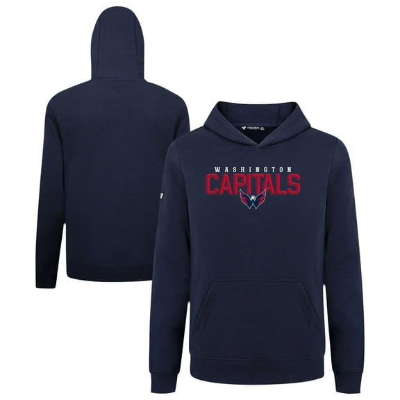 Youth Levelwear Navy Washington Capitals Podium Carve Pullover Hoodie