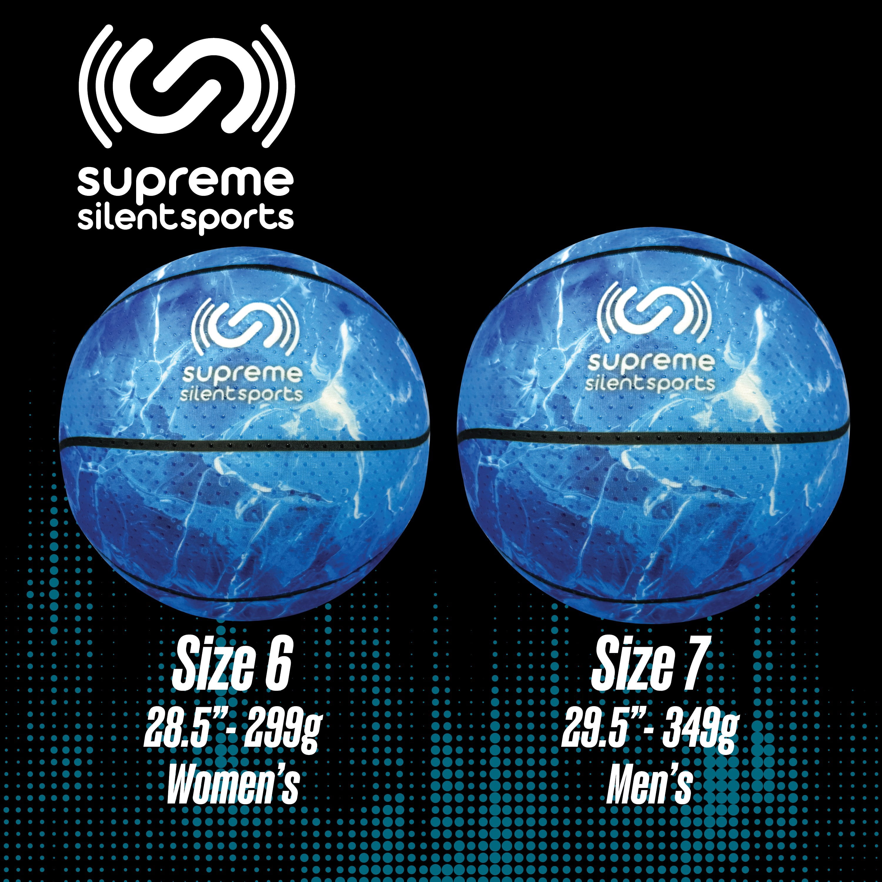 Supreme Silent Sports Size 7 Foam Basketball, Drip Collection, Quiet Indoor/Outdoor Basketball with Rubberized Grip Nodes, Iced Out