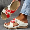 thumbnail image 4 of Dakaela Women Orthotic Slides Comfortable Walking Sandals Arch Support Bohemian Summer Shoes Red 6, 4 of 7