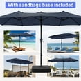 thumbnail image 7 of Autlaycil 15 ft Rectangle Patio Umbrella with Umbrella Base, Crank, Outdoor Market Umbrella (Navy Blue), 7 of 7
