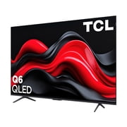 TCL 65” Class Q6 4K UHD QLED TV with 1x Quick Start Guide, 1x Power Cable, 2x AAA batteries for remote, 1x TV remote, 2x TV Stands, 2x VESA adapters, 4x Stand Screws, 65Q651G