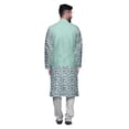 thumbnail image 3 of Atasi Printed Kurta Pajama Jacket Set Mandarin Collar Traditional Ethnic Shirt, 3 of 5