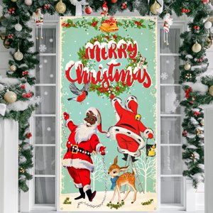 Christmas Door Banner Merry Christmas Decor 35x70inch Vinyl Banner