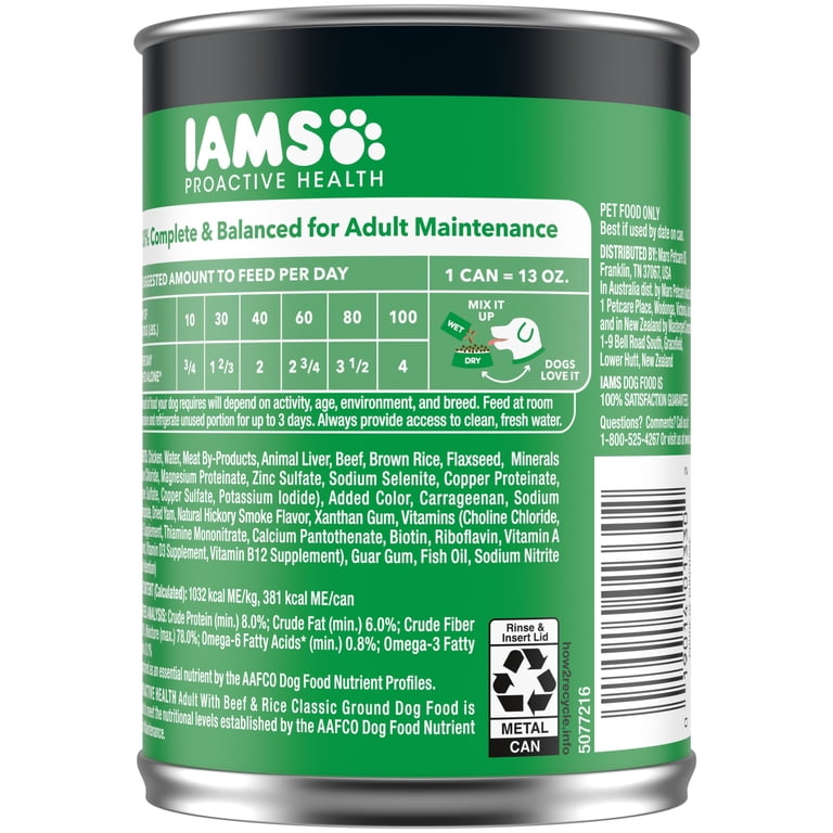 Iams Proactive Health Classic Ground Chicken with Beef & Rice, 13 oz photo 2
