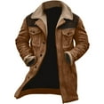 thumbnail image 5 of Zimjoy Suede Jacket for Men Vintage Regular Fit Double Breasted Trench Coats Windproof Lapel Collar Wool-Blend Brown Peacoats Casual Long Trench Coats Warm Winter Overcoat, Khaki 2XL, 5 of 5