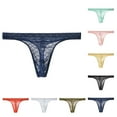 thumbnail image 4 of AYKHKYA Men's Sexy Transprant Thong Underwear Low Rise See Through Stretch Panties, Soft and Breathable Men's Comfty Lace Pouch Super Thin G-Strings Underpants, Blue, XX-Large, 4 of 6