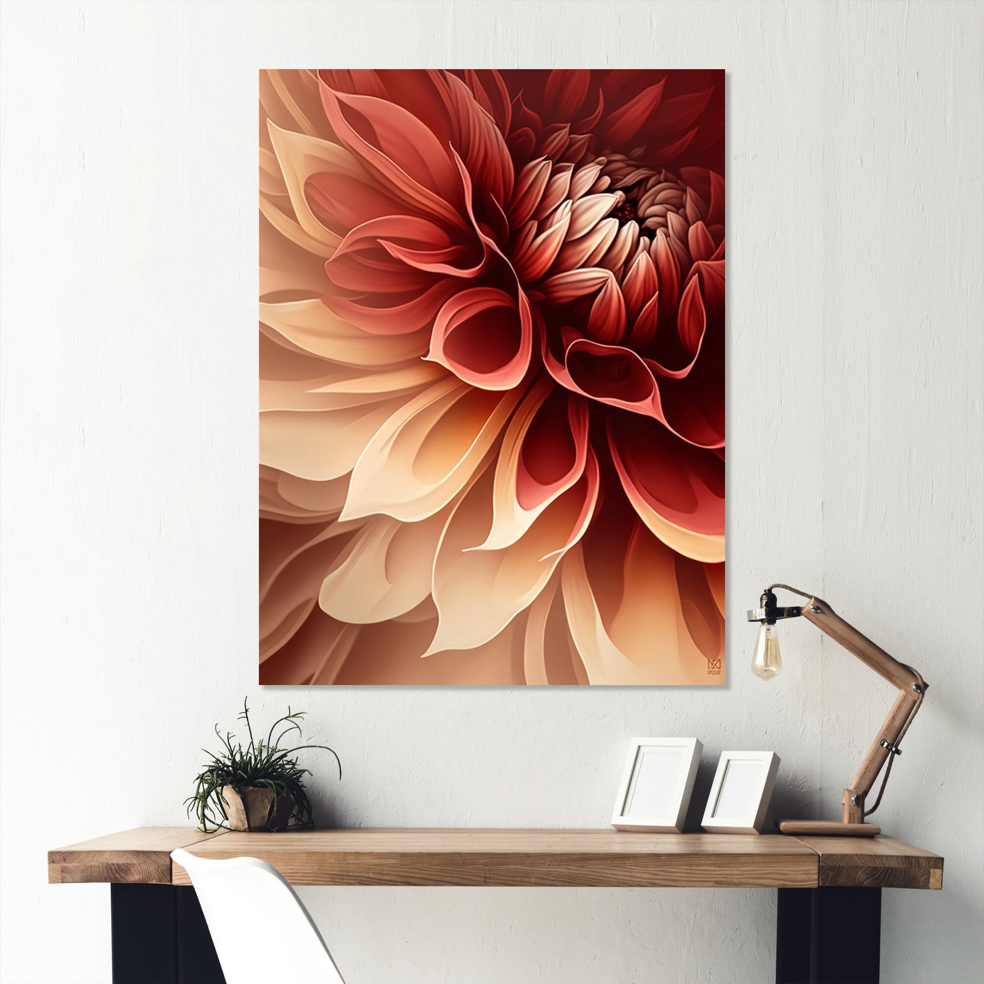 Designart Orange Dahlia Flower IV Canvas Wall Art
