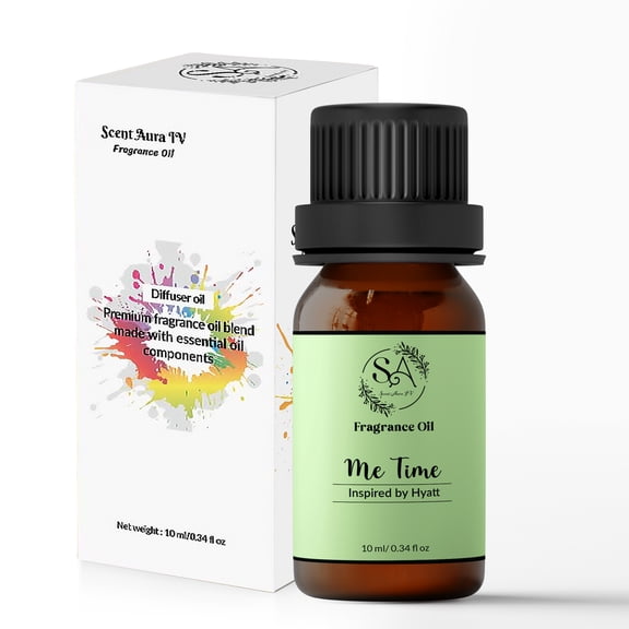 Scent Aura IV Me Time Fragrance Oil Inspired by Hyatt Hotel Scent Essential Oil for Diffusers (0.34 fl oz, Notes:Sweet Orange, Black Tea,Vanilla, Lily)