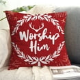 thumbnail image 6 of Bobasndm Christmas Pillow Cover 18 x 18 Inches, Christmas Theme Series Letter Print Winter Red Pillowcase, Decorative Pillow Covers for Home Sofa Christmas Decor, 6 of 9
