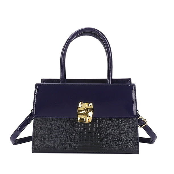 Qarigey Cartera segura de piel de vaca para mujer, elegante y con correa ajustable, bolso cruzado para el hombro Bolsas de mensajero y de hombro Azul