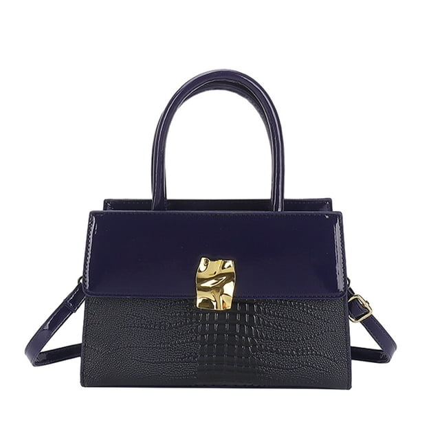 Qarigey Cartera segura de piel de vaca para mujer, elegante y con correa ajustable, bolso cruzado para el hombro Bolsas de mensajero y de hombro Azul
