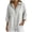 White, variant on Women's Shirt Tops 3/4 Sleeve Collared Button Snap V Neck Cotton Linen Summer Blouses Solid Color Lightweight Breathable Casual Tunics