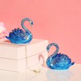 thumbnail image 4 of Boîte à Bibelots Cygne Bleu Diamant Figurine Peinte à la Main Support de Bague de Collection, 4 of 5