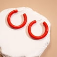 thumbnail image 4 of Minimalist Half Huggie Hoop Earrings for Women Acrylic Lightweight Chunky C Shaped Open Hoops Round Tube Stud Earrings Fashion Vintage Y2K Holiday Party Jewelry for Mother, 4 of 12