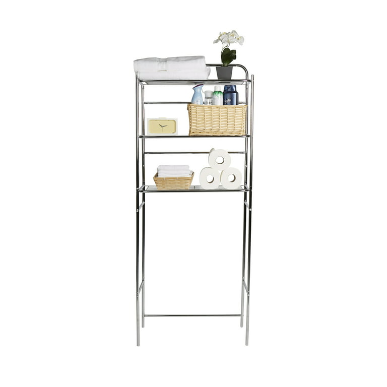 Mind Reader 23.6-in x 57.5-in x 1-in Silver 3-Shelf Over-the