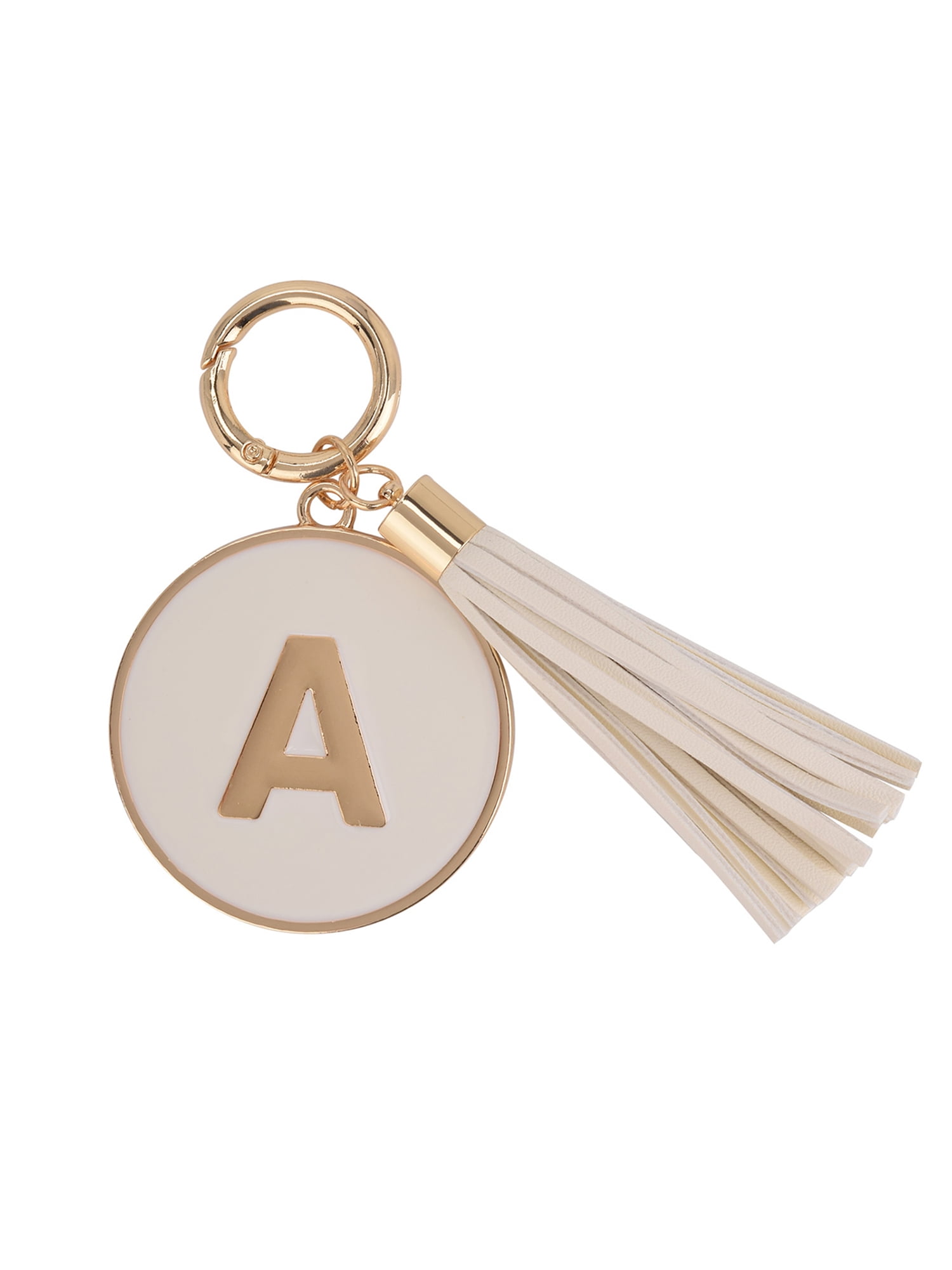 Time and Tru Gold/White "A" Initial Bag Charm, Adult Women's