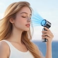 thumbnail image 4 of Deeceymbur Mini Portable Handheld Fan 5m s Strong Wind 5 Speed Adjustable USB C Ice Cyan for Travel Office Personal Cooling, 4 of 6