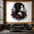 thumbnail image 6 of Stylized Figure Figure With Art Scene, Spooky Gothic for Gothic Decor Fans, Dark Art Decor Room Accent, Halloween Gift, Tapestry Wall Hanging for Bedroom and Dorm, 6 of 7