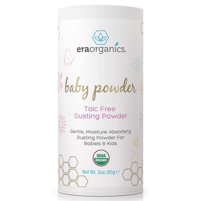 Baby Powder Era Organics, orgánico USDA, sin talco, 85 g