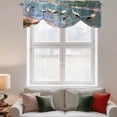 thumbnail image 3 of Summer Seaside Tie Up Valances Curtain, Adjustable Kitchen Beach Oil Painting Sea Gulls Sky Ocean Wave Valances for Windows Decor, Rod Pocket Short Curtains Set for Bedroom/Bathroom, 42"x12", 3 of 9
