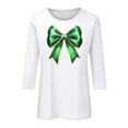 thumbnail image 4 of Jsaierl Womens St Patrick's Day Shirts Green Four Leaf Clover Graphic Tshirts Funny 3/4 Sleeve Pullover Blouses Irish Outfit Crewneck Gifts Tops, 4 of 5