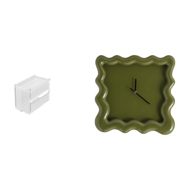 caso de tejido,Caja de almacenamiento de papel higiénico para montaje en pared,Reloj de pared,Reloj de pared decorativo para baño o dormitorio,Reloj de pared cuadrado silencioso,sin