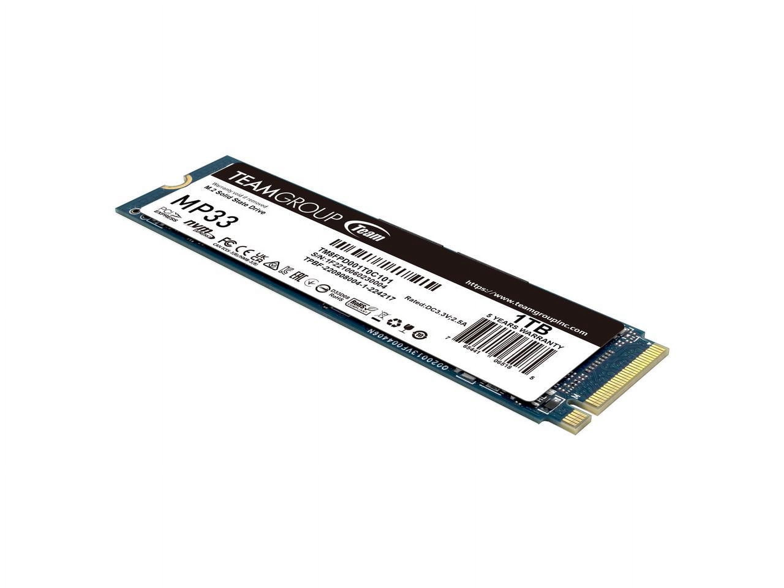 Team Group MP33 PRO M.2 2280 1TB PCIe 3.0 x4 with NVMe 1.3 3D NAND Internal Solid State Drive (SSD) TM8FPD001T0C101