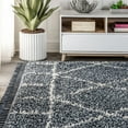 thumbnail image 6 of JONATHAN Y MERCER SHAG 8 x 10 Area Rug, Mercer Plush Tassel Moroccan Geometric Trellis - Blue/Cream, MCR101A-8, 6 of 9