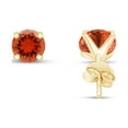 thumbnail image 3 of AFFY 7mm Round Cut Simulated Citrine Stud Earrings in 14k Yellow Gold Over Sterling Silver, 3 of 5