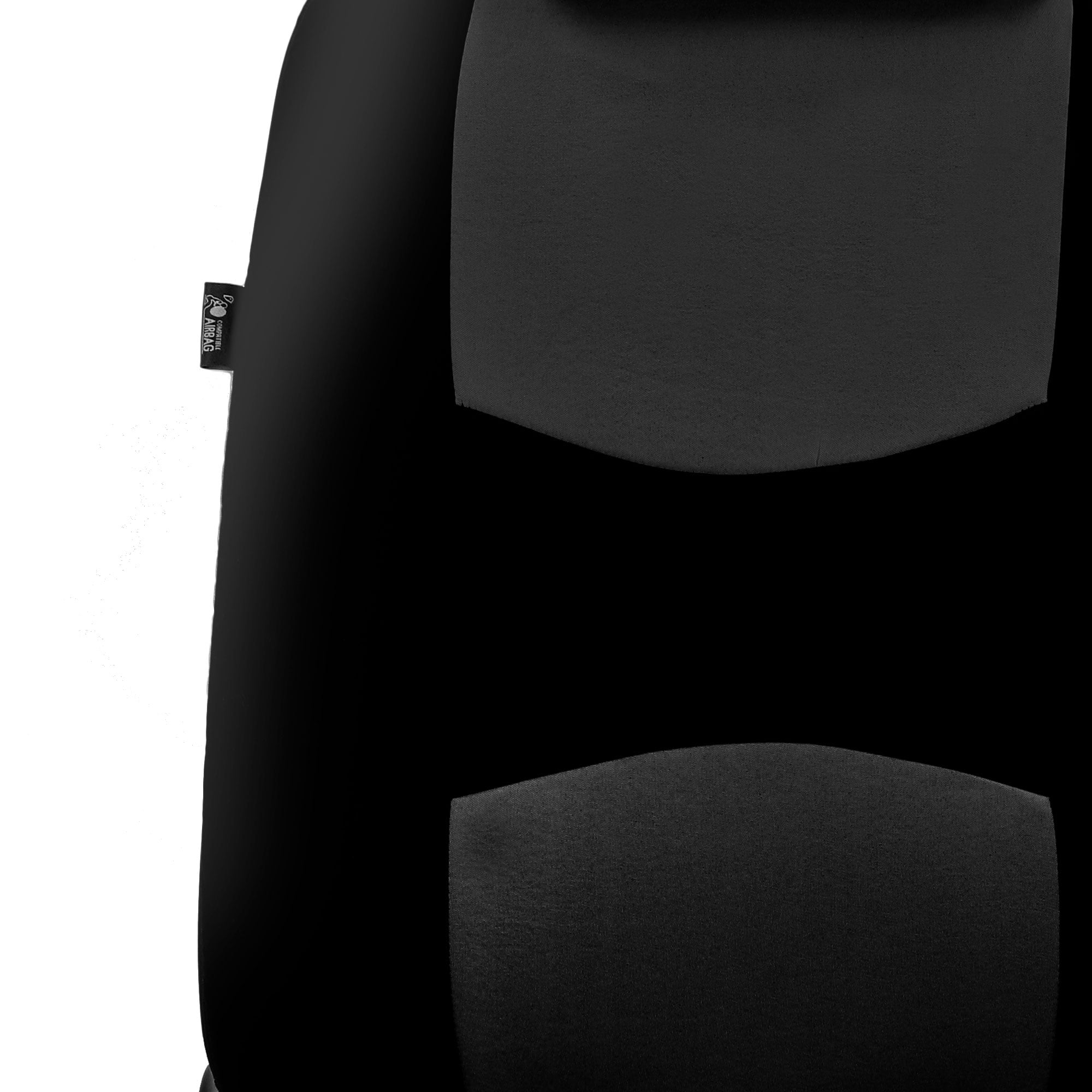 FH Group Flat Cloth Car Seat Cover, Universal Black Front Set Seat Covers with Air Freshener