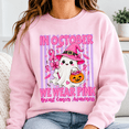 thumbnail image 5 of Halloween Shirt, In October We Wear Pink Sweatshirt, Breast Cancer Awareness Ghost Hoodie, Pink Ribbon Witch T-Shirt, Support Gift for Women, 5 of 9