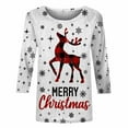 thumbnail image 5 of Xmyrz Womens T Shirts Loose Fit Plus Size Lovely Christmas Print Three Quarter Sleeve Suitable Round Neck Casual Tops Casual Blouses, 5 of 5