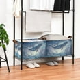 thumbnail image 3 of Yayeee Foldable Storage Basket for Shelves with Handles Set of 2 Waterproof Cloth Bins, Night Floating Whale, 3 of 7